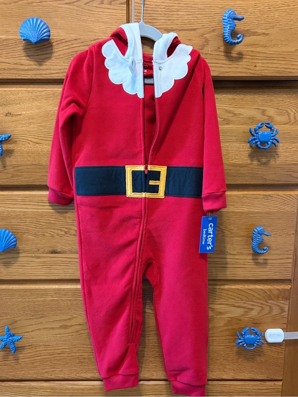 Carters Santa Fleece Zip Romper 🎅🏽 3T - NWT